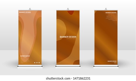 Vertical banner template design. can be used for brochures, covers, publications, etc. Concept of a wave background wood pattern