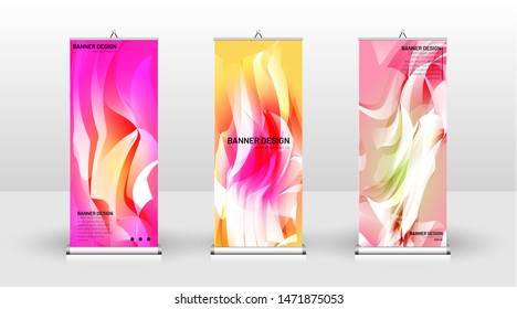 Vertical banner template design. can be used for brochures, covers, publications, etc. The concept of the background is light colored