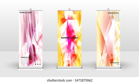 Vertical banner template design. can be used for brochures, covers, publications, etc. The concept of the background is light colored