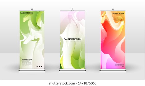 Vertical banner template design. can be used for brochures, covers, publications, etc. The concept of the background is light colored