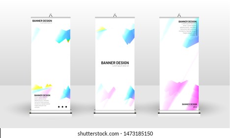 Vertical banner template design. can be used for brochures, covers, publications, etc. futuristic background patterns geometric concepts, colorful creative designs