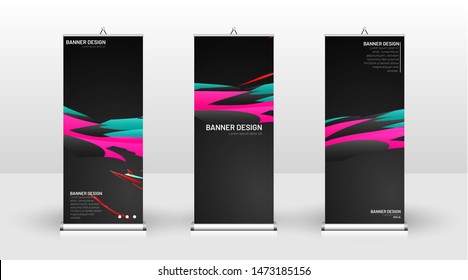 Vertical banner template design. can be used for brochures, covers, publications, etc. Colorful wave splash vector background design.