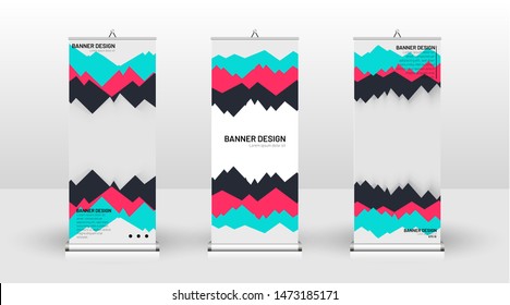 Vertical banner template design. can be used for brochures, covers, publications, etc. futuristic background patterns geometric concepts, colorful creative designs