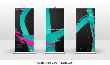 Vertical banner template design. can be used for brochures, covers, publications, etc. Colorful wave splash vector background design.