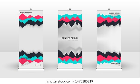 Vertical banner template design. can be used for brochures, covers, publications, etc. futuristic background patterns geometric concepts, colorful creative designs
