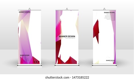 
Vertical banner template design. can be used for brochures, covers, publications, etc. the concept of a triangular design background pattern
