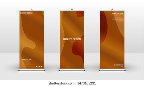 Vertical banner template design. can be used for brochures, covers, publications, etc. Concept of a wave background wood pattern