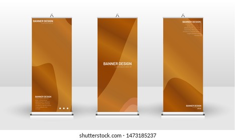 Vertical banner template design. can be used for brochures, covers, publications, etc. Concept of a wave background wood pattern