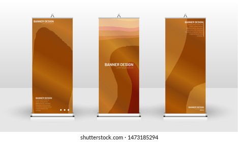 Vertical banner template design. can be used for brochures, covers, publications, etc. Concept of a wave background wood pattern