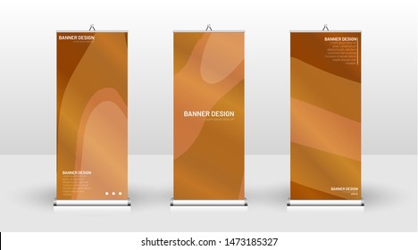 Vertical banner template design. can be used for brochures, covers, publications, etc. Concept of a wave background wood pattern