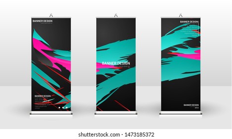Vertical banner template design. can be used for brochures, covers, publications, etc. Colorful wave splash vector background design.