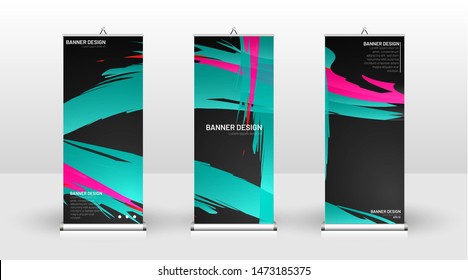 Vertical banner template design. can be used for brochures, covers, publications, etc. Colorful wave splash vector background design.