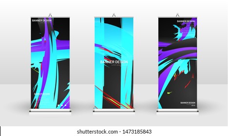 Vertical banner template design. can be used for brochures, covers, publications, etc. Colorful wave splash vector background design.