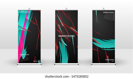 Vertical banner template design. can be used for brochures, covers, publications, etc. Colorful wave splash vector background design.
