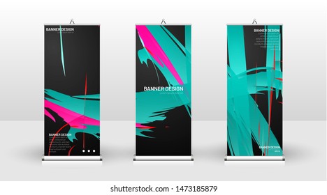 Vertical banner template design. can be used for brochures, covers, publications, etc. Colorful wave splash vector background design.