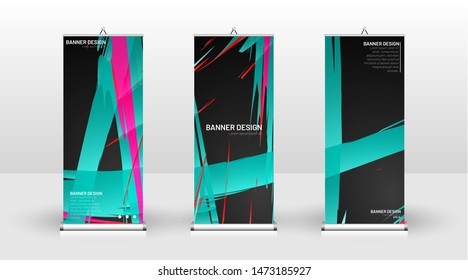 Vertical banner template design. can be used for brochures, covers, publications, etc. Colorful wave splash vector background design.