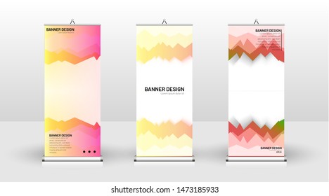 Vertical banner template design. can be used for brochures, covers, publications, etc. futuristic background patterns geometric concepts, colorful creative designs