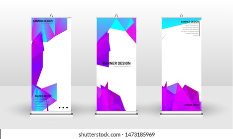 Vertical banner template design. can be used for brochures, covers, publications, etc. the concept of a triangular design background pattern