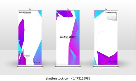 Vertical banner template design. can be used for brochures, covers, publications, etc. the concept of a triangular design background pattern