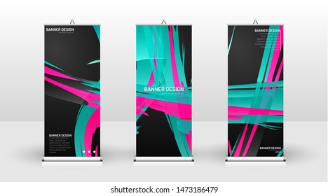 Vertical banner template design. can be used for brochures, covers, publications, etc. Colorful wave splash vector background design.