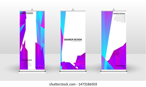 Vertical banner template design. can be used for brochures, covers, publications, etc. the concept of a triangular design background pattern