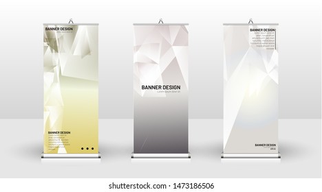 
Vertical banner template design. can be used for brochures, covers, publications, etc. the concept of a triangular design background pattern
