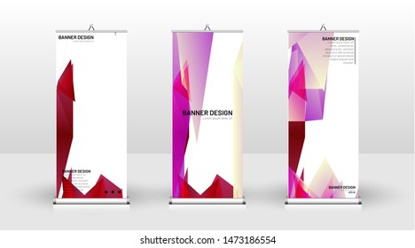 
Vertical banner template design. can be used for brochures, covers, publications, etc. the concept of a triangular design background pattern