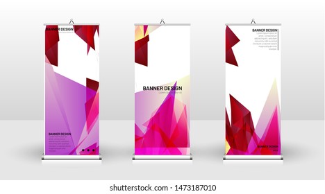 
Vertical banner template design. can be used for brochures, covers, publications, etc. the concept of a triangular design background pattern