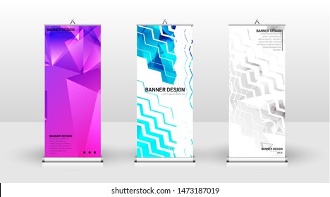
Vertical banner template design. can be used for brochures, covers, publications, etc. the concept of a triangular design background pattern