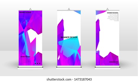 Vertical banner template design. can be used for brochures, covers, publications, etc. the concept of a triangular design background pattern
