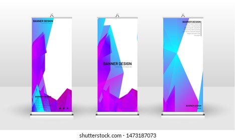 Vertical banner template design. can be used for brochures, covers, publications, etc. the concept of a triangular design background pattern