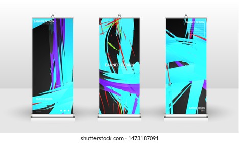 Vertical banner template design. can be used for brochures, covers, publications, etc. Colorful wave splash vector background design.