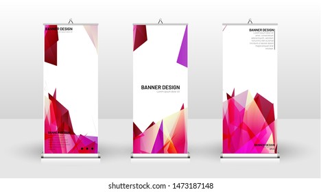 
Vertical banner template design. can be used for brochures, covers, publications, etc. the concept of a triangular design background pattern