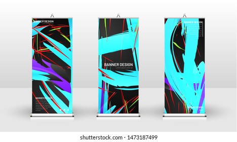 Vertical banner template design. can be used for brochures, covers, publications, etc. Colorful wave splash vector background design.