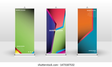 Vertical banner template design. can be used for brochures, covers, publications, etc. Concept of a colorful geometric vector background design