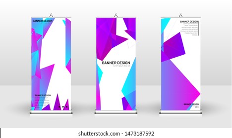 Vertical banner template design. can be used for brochures, covers, publications, etc. the concept of a triangular design background pattern