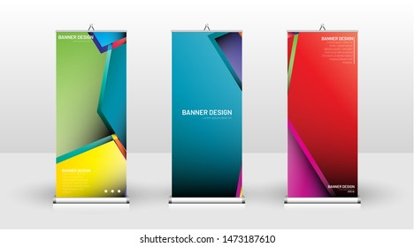 Vertical banner template design. can be used for brochures, covers, publications, etc. Concept of a colorful geometric vector background design