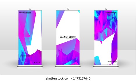 Vertical banner template design. can be used for brochures, covers, publications, etc. the concept of a triangular design background pattern