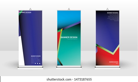 Vertical banner template design. can be used for brochures, covers, publications, etc. Concept of a colorful geometric vector background design