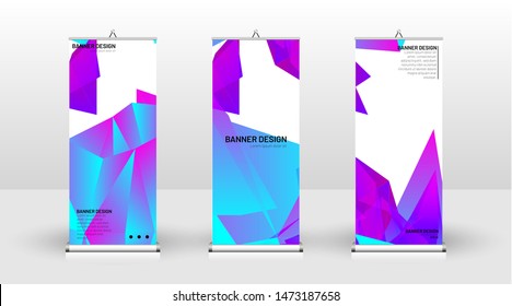 Vertical banner template design. can be used for brochures, covers, publications, etc. the concept of a triangular design background pattern