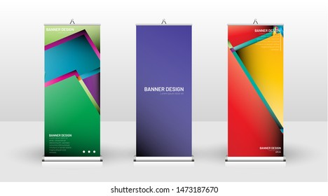 Vertical banner template design. can be used for brochures, covers, publications, etc. Concept of a colorful geometric vector background design