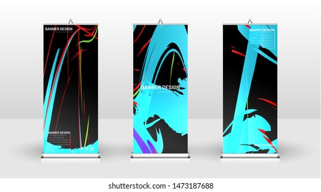 Vertical banner template design. can be used for brochures, covers, publications, etc. Colorful wave splash vector background design.