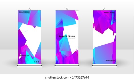 Vertical banner template design. can be used for brochures, covers, publications, etc. the concept of a triangular design background pattern