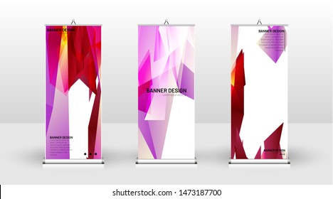 
Vertical banner template design. can be used for brochures, covers, publications, etc. the concept of a triangular design background pattern