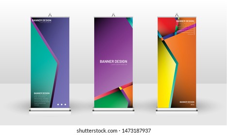 Vertical banner template design. can be used for brochures, covers, publications, etc. Concept of a colorful geometric vector background design