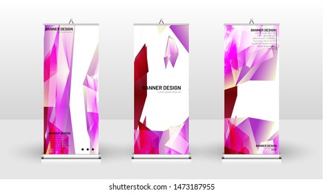 
Vertical banner template design. can be used for brochures, covers, publications, etc. the concept of a triangular design background pattern