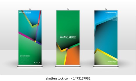 Vertical banner template design. can be used for brochures, covers, publications, etc. Concept of a colorful geometric vector background design