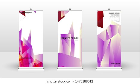 
Vertical banner template design. can be used for brochures, covers, publications, etc. the concept of a triangular design background pattern