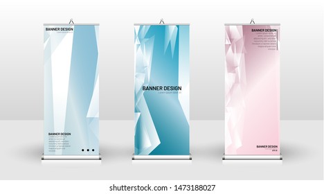 
Vertical banner template design. can be used for brochures, covers, publications, etc. the concept of a triangular design background pattern