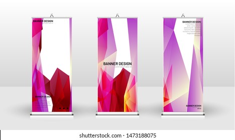 
Vertical banner template design. can be used for brochures, covers, publications, etc. the concept of a triangular design background pattern